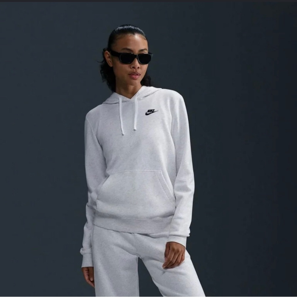 Nike Sportswear Club Fleece Pullover Light Gray Hoodie Casual Women's Size L